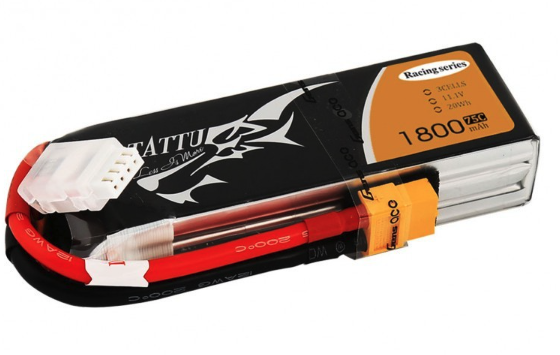 Tattu 3S 1800mAh 75C Lipo Battery - Racing Series